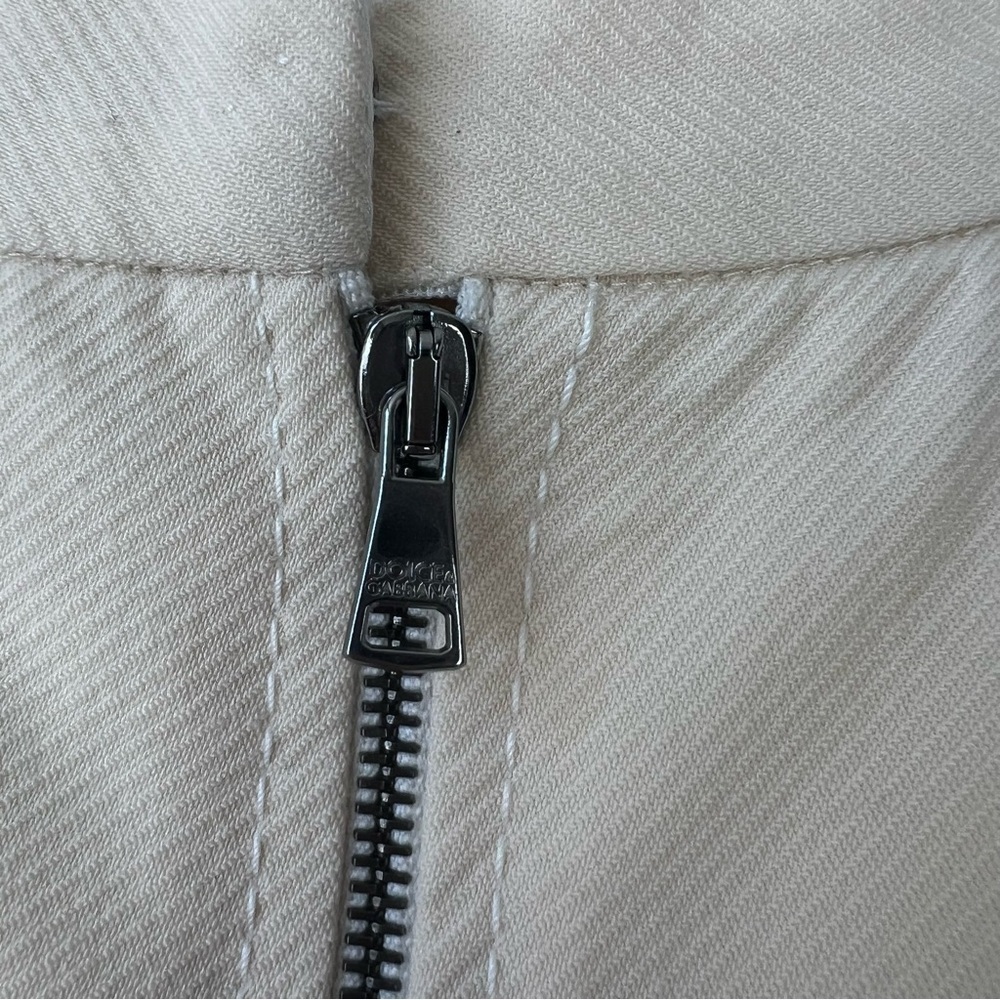 Vintage Dolce & Gabbana Wool Midi Skirt Cream - Picture 6 of 7